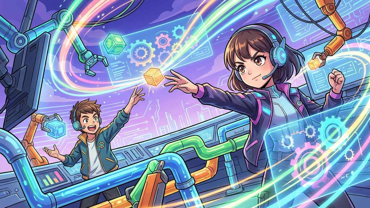 Banking on AI: How GCC financial services are embracing automation 1 A visual metaphor showing interconnected digital elements representing data and automation flow, symbolizing efficiency and seamless processes.