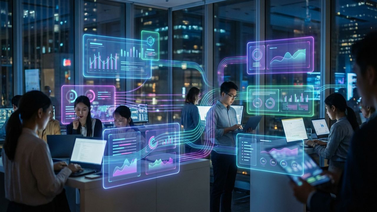 The Complete Guide To AI Marketing Automation For UAE & GCC Businesses In 2026 2 Conceptual image of an interconnected digital network symbolizing AI-driven personalization and future marketing trends in the GCC.