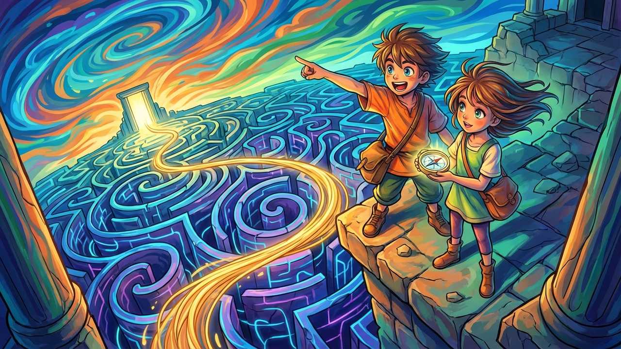 Banking on AI: How GCC financial services are embracing automation 2 An abstract illustration of a complex digital network or maze, with a highlighted clear path indicating successful navigation through challenges and regulations.