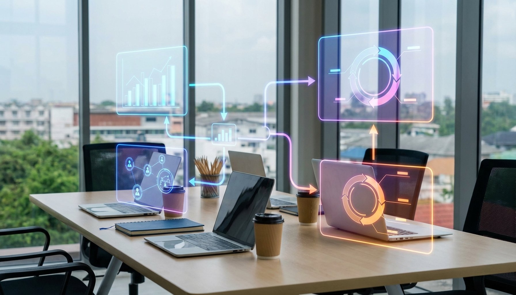 The Ultimate Guide to WhatsApp Chatbots: Architecture and Handoff in 2026 5 A visual representation of a strategic roadmap or plan, featuring interconnected digital elements and arrows indicating progress and objectives for high ROI.