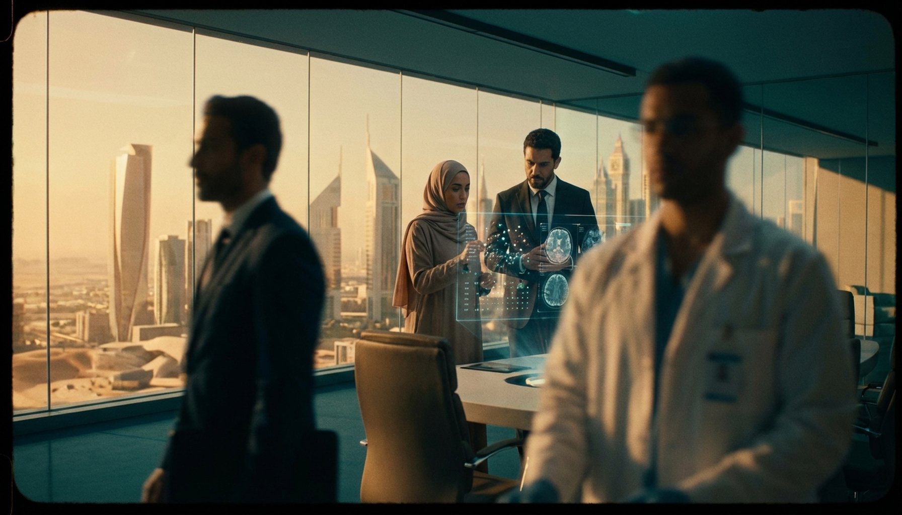 7 Proven AI Marketing Automation Strategies for UAE Healthcare 4 Futuristic abstract depiction of AI's role in the evolution of healthcare marketing in the UAE.