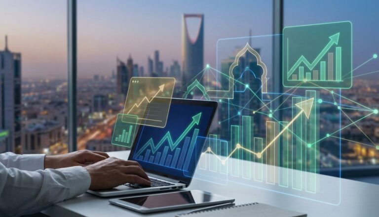 Home 25 Illustration depicting successful LinkedIn Lead Generation UAE Saudi Arabia, showing digital connections and business growth.