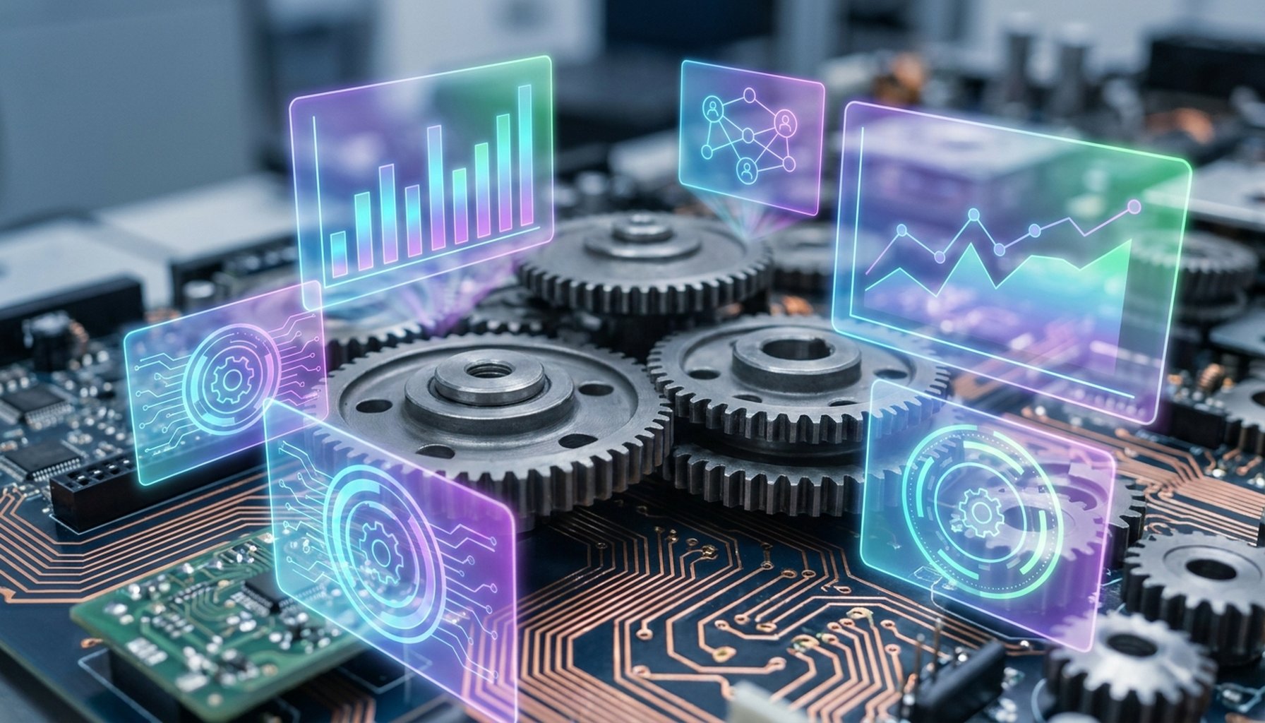 AI Agents For Dubai Real Estate: 7 Critical Functions To Automate for Maximum ROI 1 An abstract illustration of interconnected gears and glowing circuit lines, symbolizing seamless integration and efficient systems.