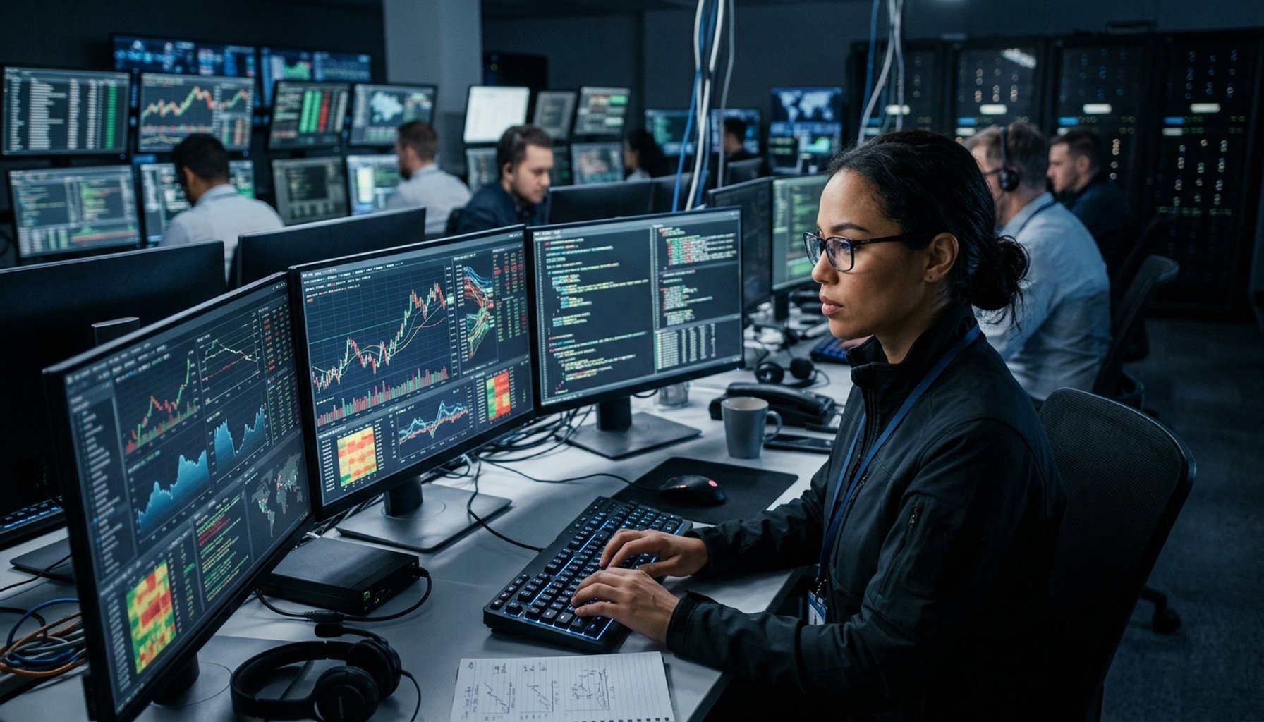 AI Social Media Automation for GCC Businesses: 7-Steps To Maximize ROI and Competitive Advantage 1 Abstract illustration showing interconnected data points and a stylized map of the GCC region, representing data security and market competition.