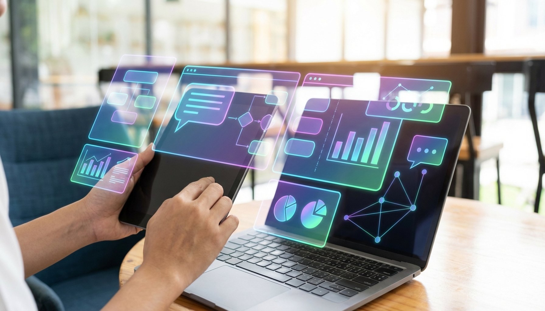 Customer Service AI Chatbots In The UAE: Proven Strategies to Save AED 1.2 Million 2 A modern chatbot interface displaying data visualizations and statistics relevant to UAE businesses.