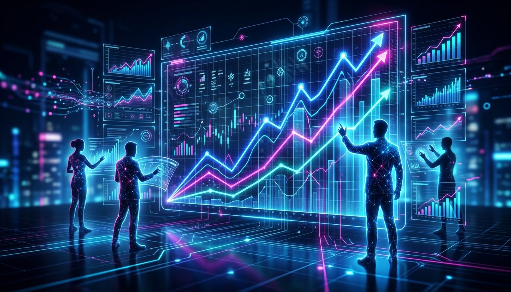 AI Marketing Automation For E-commerce And Retail in UAE: 7 Proven Strategies For Success 5 Dynamic chart or graph showing positive trends in key performance indicators like cost-per-lead and response speed, with data visualization elements.