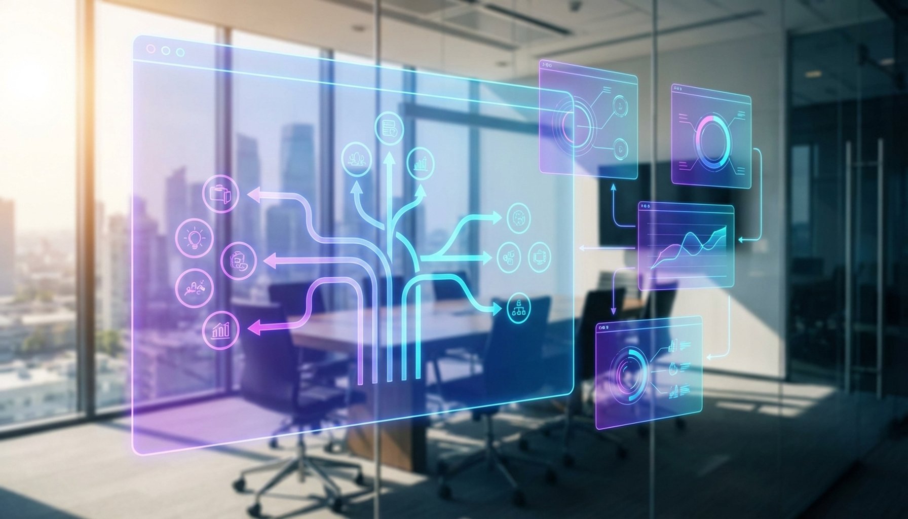 Customer Service AI Chatbots In The UAE: Proven Strategies to Save AED 1.2 Million 5 An abstract illustration of a decision framework, showing multiple pathways and choices for strategic implementation.