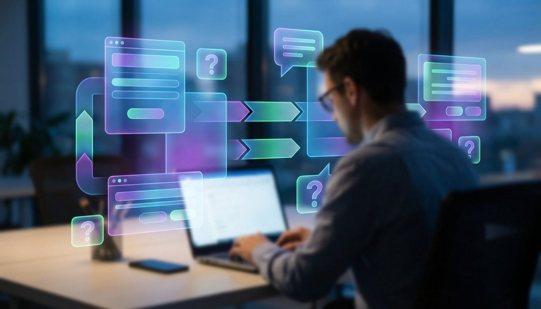 Customer Service AI Chatbots In The UAE: Proven Strategies to Save AED 1.2 Million 8 A collection of stylized speech bubbles and question marks, representing a frequently asked questions section.