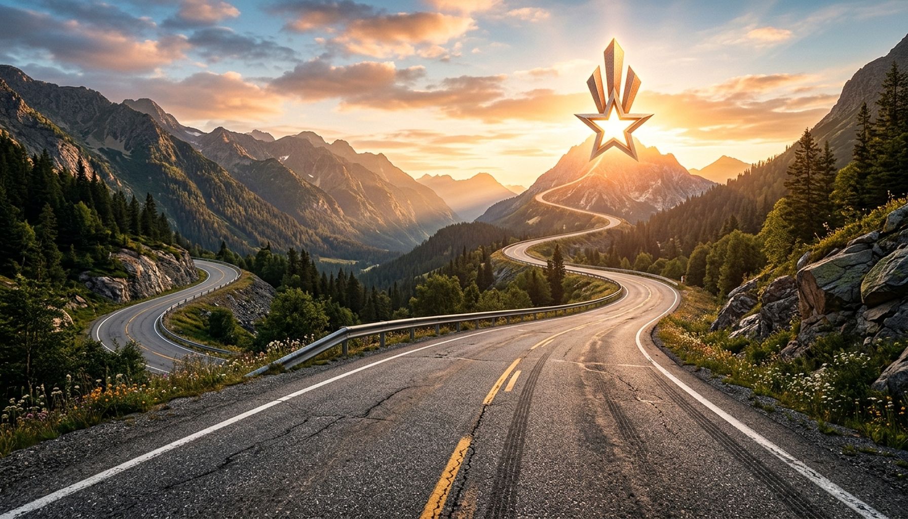 AI Social Media Automation for GCC Businesses: 7-Steps To Maximize ROI and Competitive Advantage 8 A clear roadmap with various path markers, leading towards a glowing success icon, symbolizing an AI readiness assessment and customized plan.