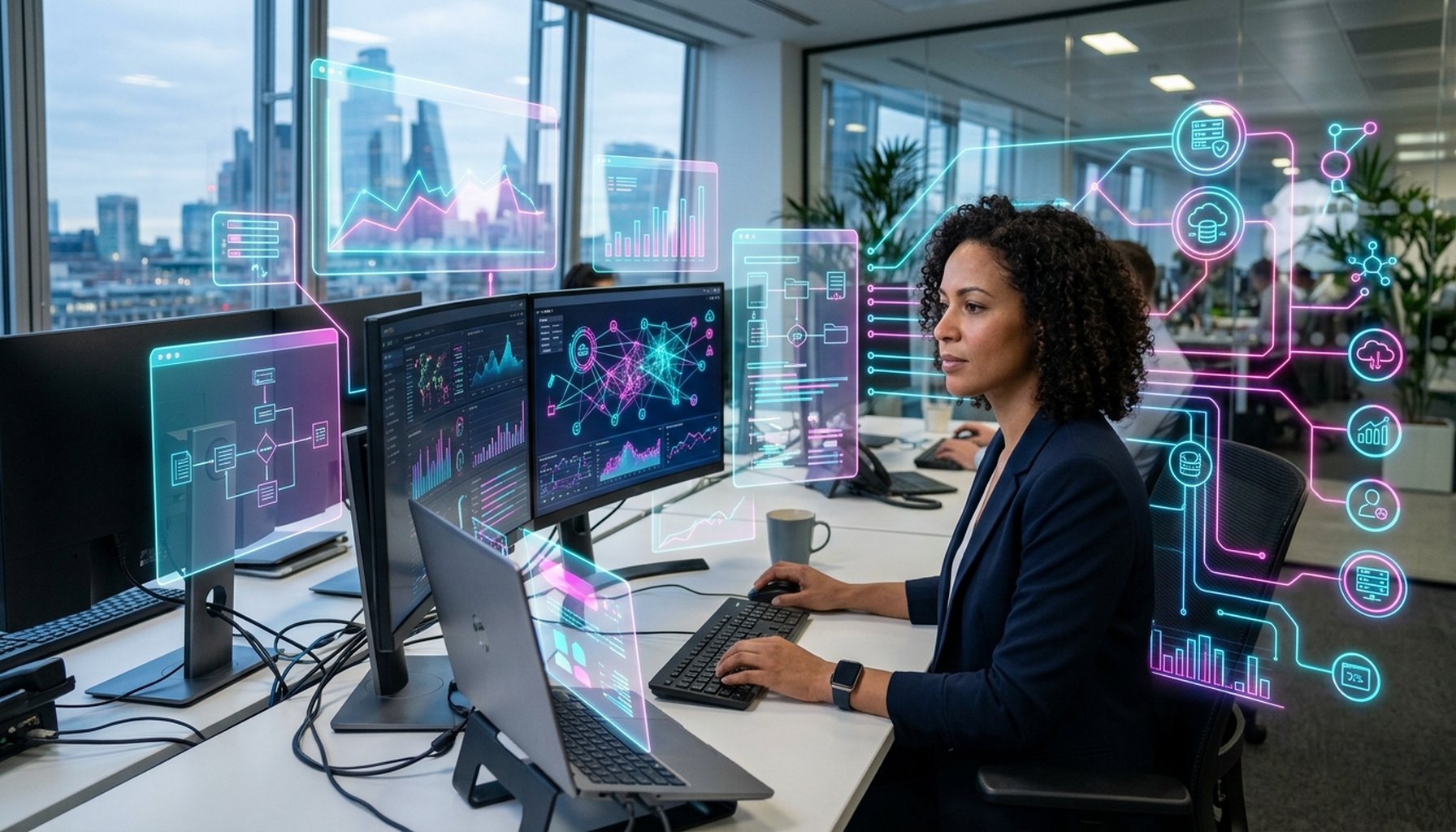 Agentic AI Implementation in Dubai Private Sector: The Ultimate Guide for 2026 5 Abstract representation of data flowing seamlessly between different systems, resolving silos.