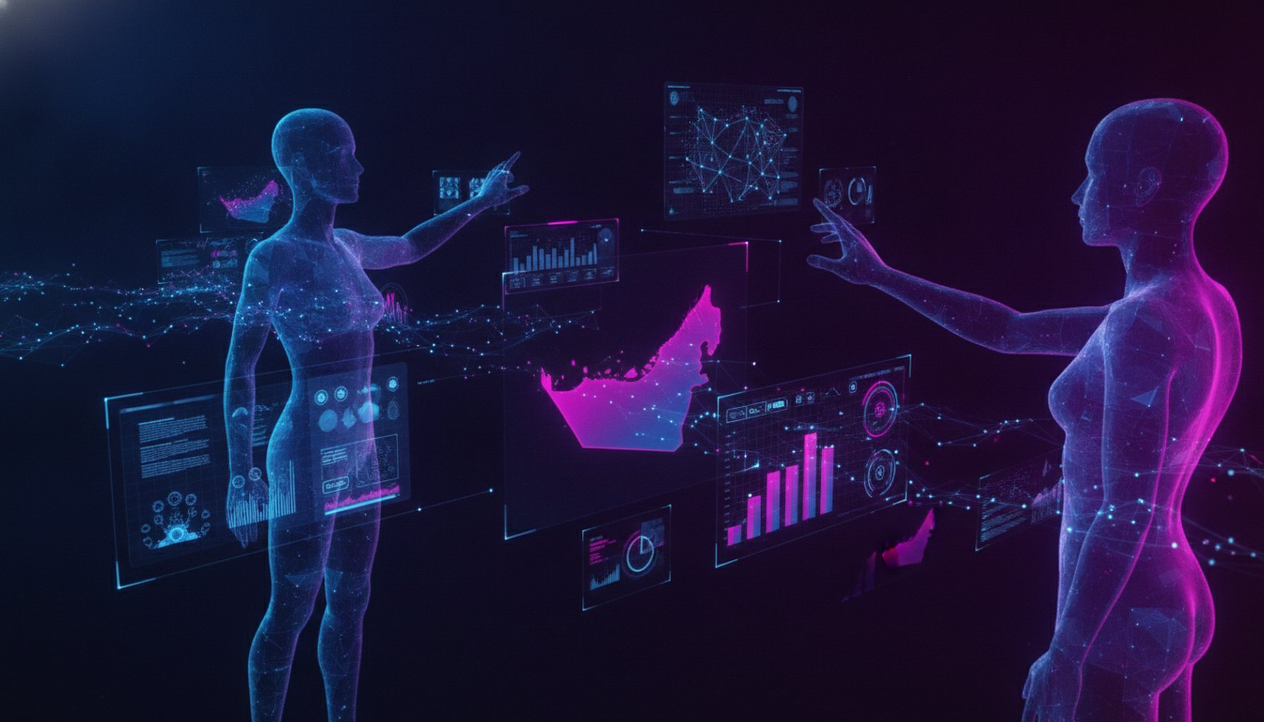 AI adoption UAE 2026 comprehensive report showing futuristic smart city technology and digital transformation