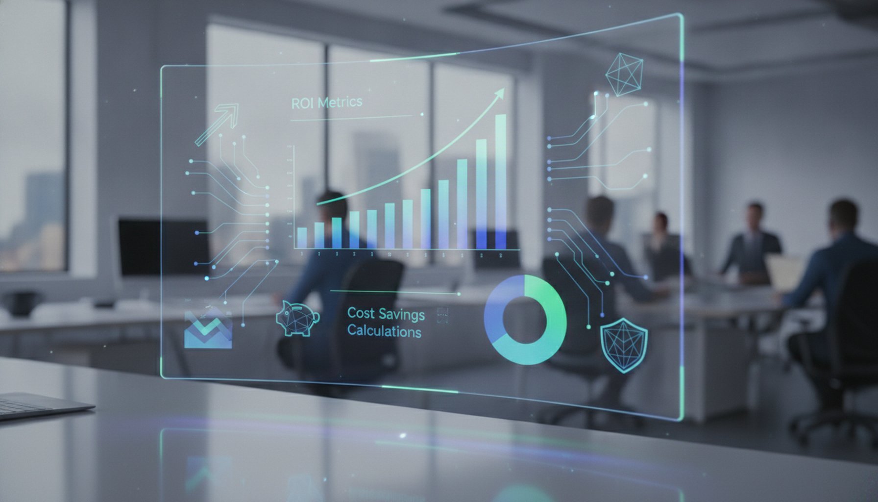 How Agentic AI Will Transform Dubai Businesses - An Implementation Roadmap 1 ROI measurement dashboard showing financial metrics and savings calculations for AI implementation