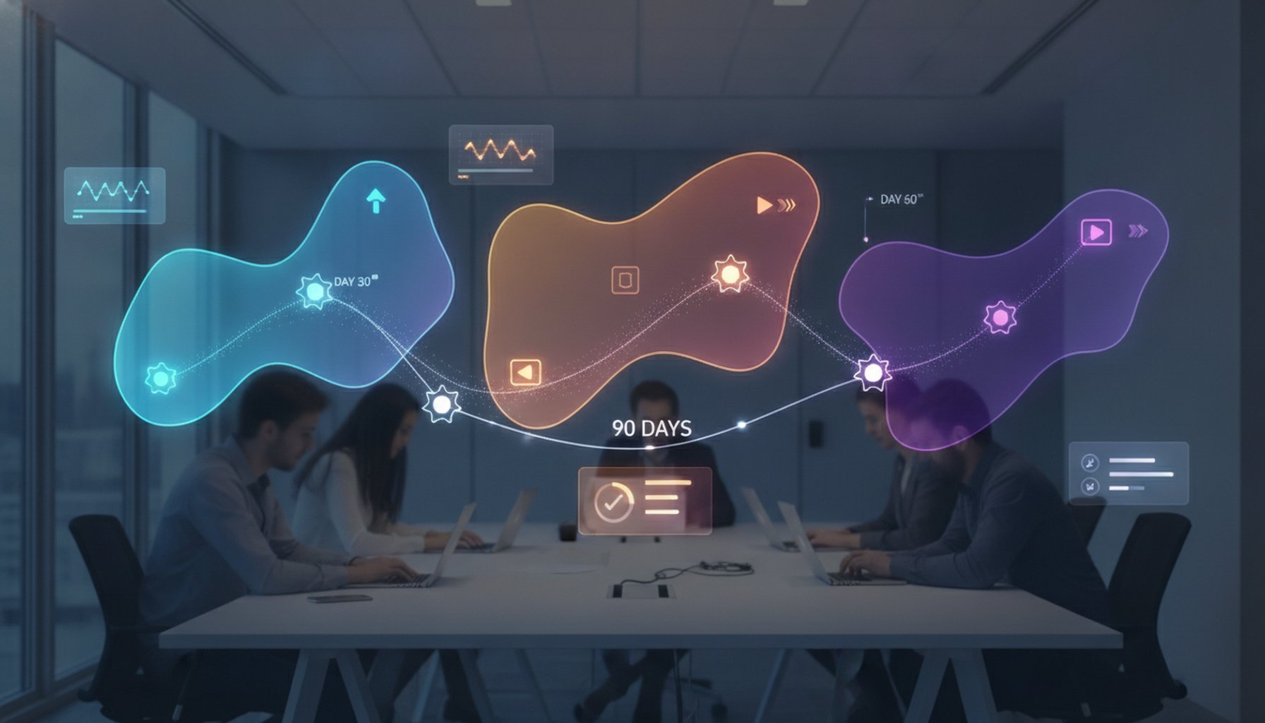10 Proven AI Automation Strategies Every Retail & E-commerce Business Should Use 5 90-day implementation timeline showing phased AI automation rollout with key milestones